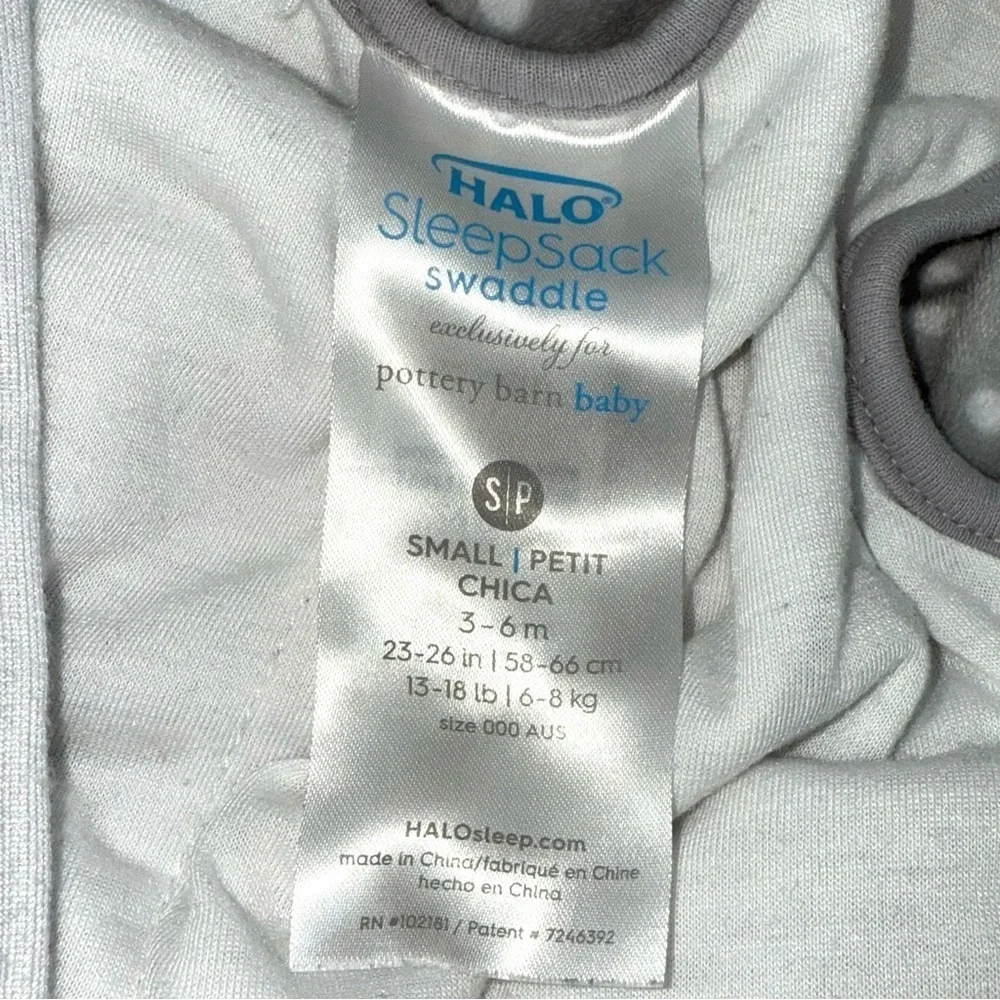 Halo for Pottery Barn Swaddle Gray Polka Dots Sleep Sack